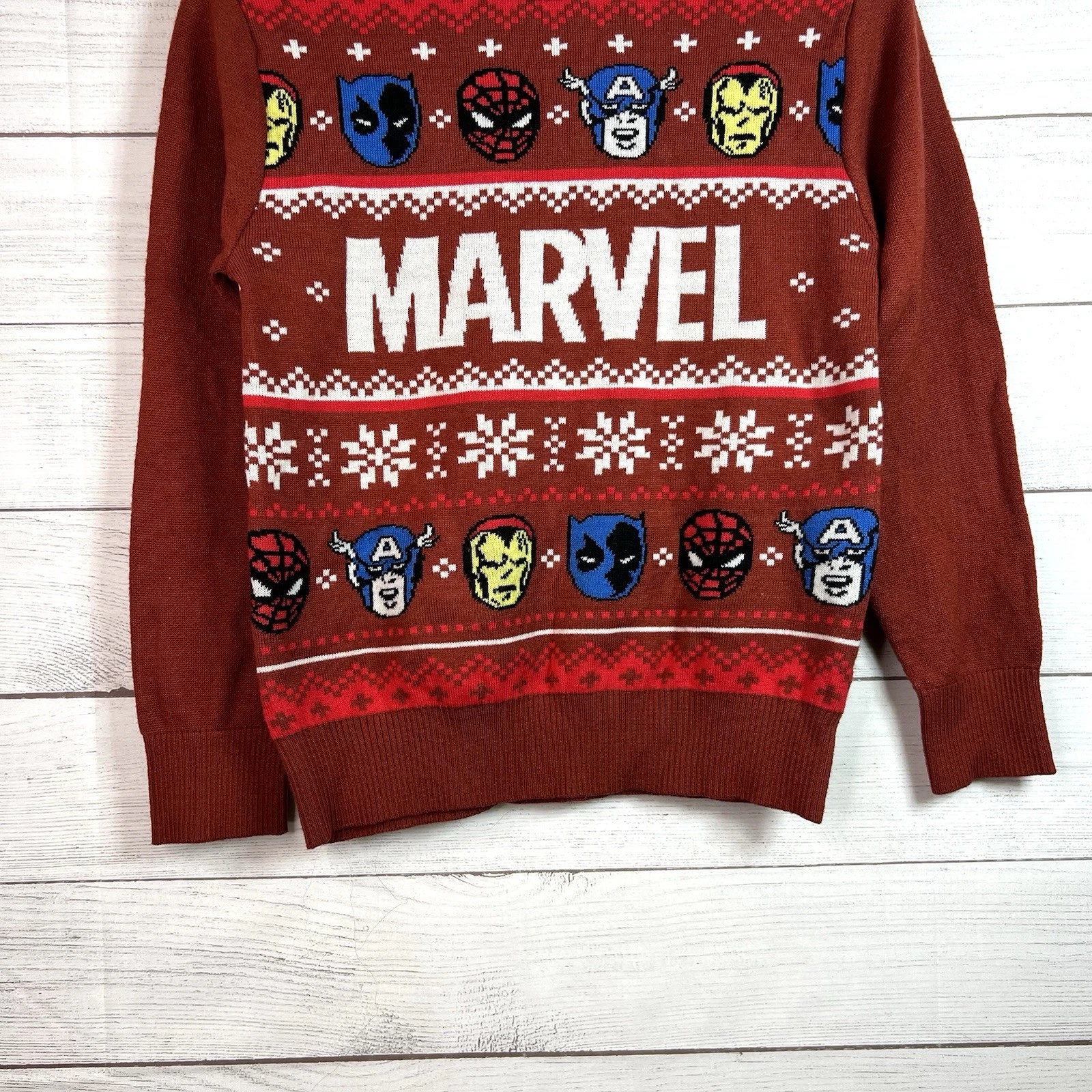 Marvel Avengers Ugly Christmas Sweater Holiday Iron Man Hulk Spiderman