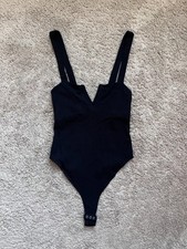 Free People Pippa V-Wire Bodysuit in Black Size SMALL