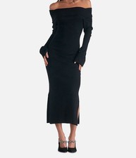 Elan Women's Black Off The Shoulder Sweater Dress Size S