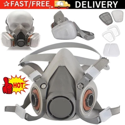 Atemschutz Halbmaske Gasmaske Staubmaske Lackiermaske Mit Wechselfiltern - Bild 1 von 4