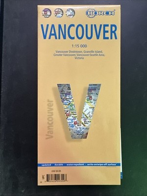 Map of Vancouver, Canada, Laminated & Folded by Borch Maps 