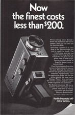 Kodak Instamatic M9 Movie Camera Vintage Print Ad 1960s Black White