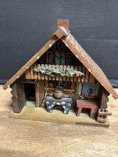 Lovely Vintage Folk Art Hand Made decorative Wooden House/Cottage Money Box 