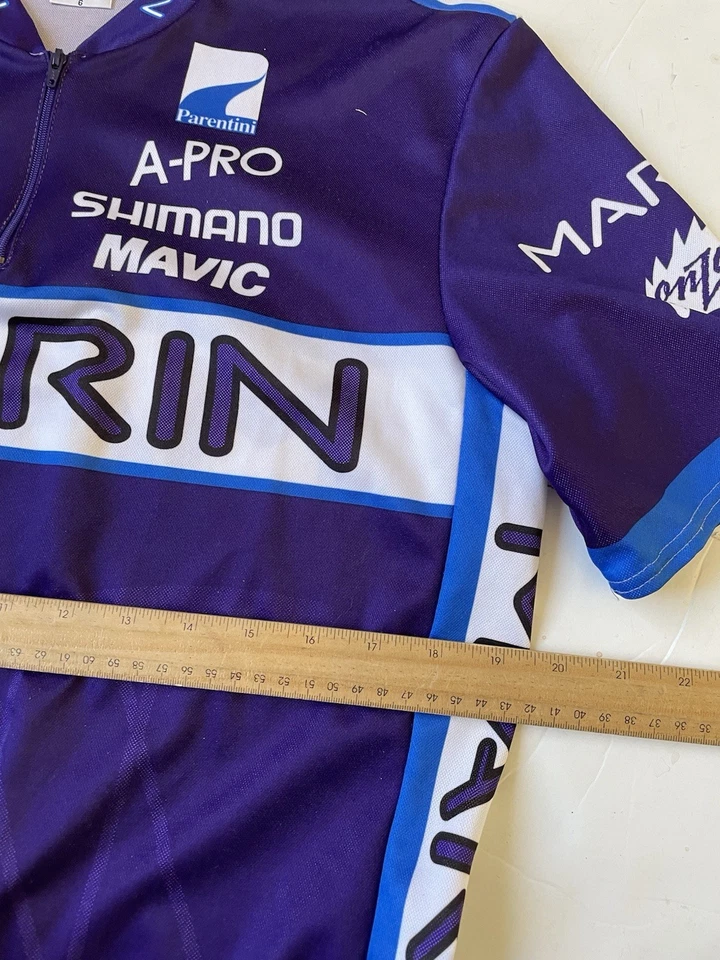 vintage '90's Marin Mountain Bikes Cycling Jersey Made in Italy Size XL purple - Image 4 of 4