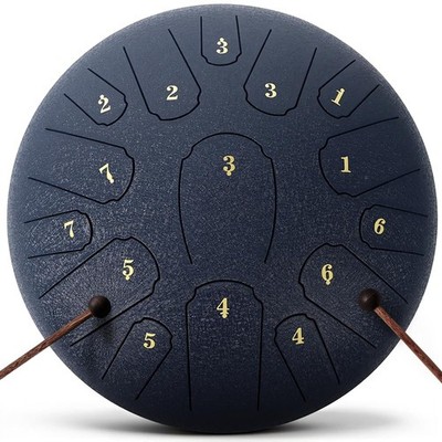 Outdoor Steel Tongue Drum  12 Inch 15 Notes Handpan Percussion Instrument