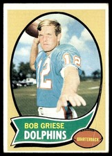 1970 Topps Card Bob Griese Miami Dolphins #10 Football G-VG
