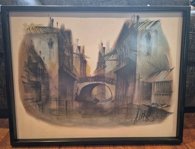 MCM Framed Venice Italy Bridge Print 24.5'' X 19''