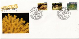 1986 First Day Cover Venomous Marine Life III 3 stamps postmarked Melbourne