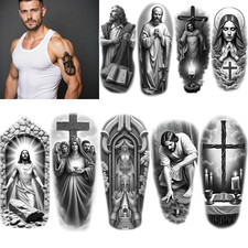 3pcs Temporary Tattoo Realistic Temporary Tattoos Reading Saint For Thighs Arms