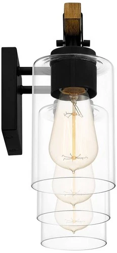 Quoizel Devon Court 24" Wide Matte Black 3-Light Bath Light - Picture 5 of 6