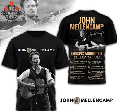 Johnn Mellencamp Dancing Words Tour AOP 3D T-Shirt