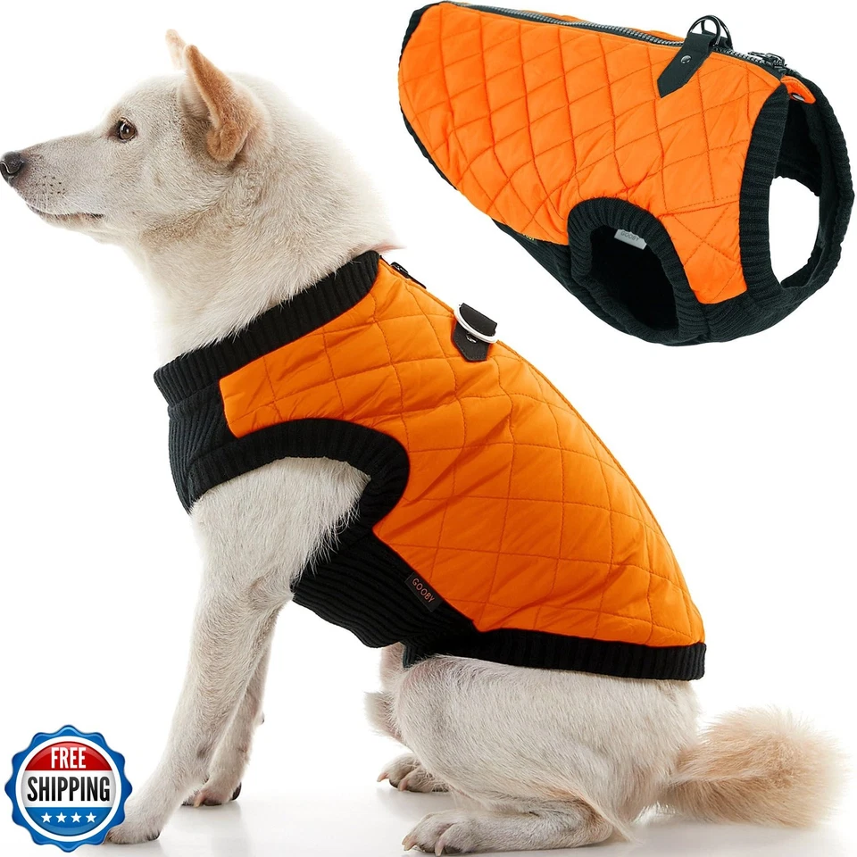 Gooby Fashion Vest Dog Jacket - Orange, Medium - Warm Zip Up Dog Bomber Vest - Image 2 of 4