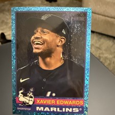 2024 Topps Heritage Xavier Edwards Blue Sparkle Foil #368 Marlins Parallel
