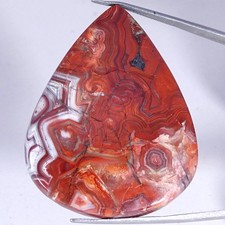 93.10Cts 100% Natural Crazy Lace Agate Pear Cabochon Gemstone 38X49X6MM