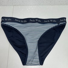 Jack Wills Bikini Bottoms Womens UK Size 10 Blue And White Striped New - No Tags