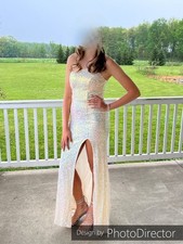 Midnight Doll Size 5 Long Prom Iridescent Sequin Dress