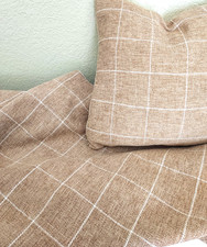 RICHLOOM CHECK PLAID Sand UPHOLSTERY FURNITURE FABRIC BY THE YARD