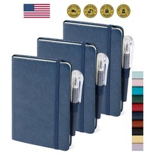 Pocket Notebook Journals, 3 Pack Mini Small Notebooks for Work, Leather Cover...
