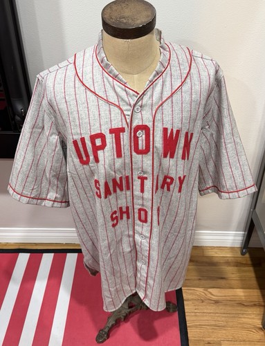 Vintage Uptown Sanitary Shop Ebbets Field Flannels Wool Baseball Jersey Men L