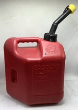 Blitz 2 Gallon 8 oz Red Plastic Gas Can Old Style 50810 W/ Spout & Yellow Cap