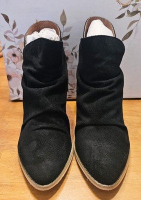Women's Mi.iM Black Suede Ankle Boots Slip On  Roise Black Size 7 New In Box