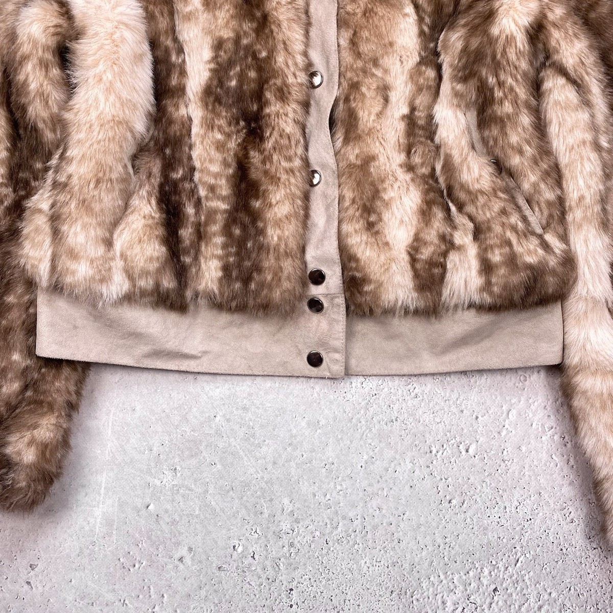 ジャケット・アウター MORGAN 00s n3b fur jacket y2k n2b Morgan De Toi Vintage Womens 00s Faux Fur Cropped Bomber