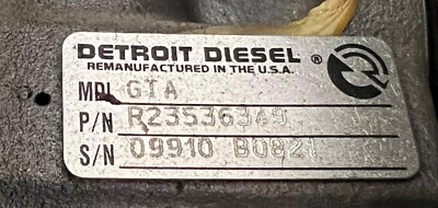 Genuine Detroit Diesel R23536349 Garrett GT4708BJNS