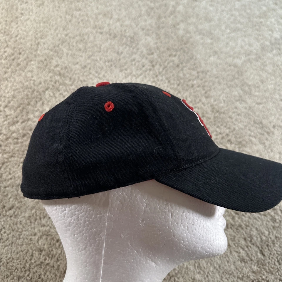 复古 SDSU 帽子 成人 7 1/4 黑色平沿帽 TOTW Montezuma SD 标志 羊毛 90 年代 — 第 3/4 张图片