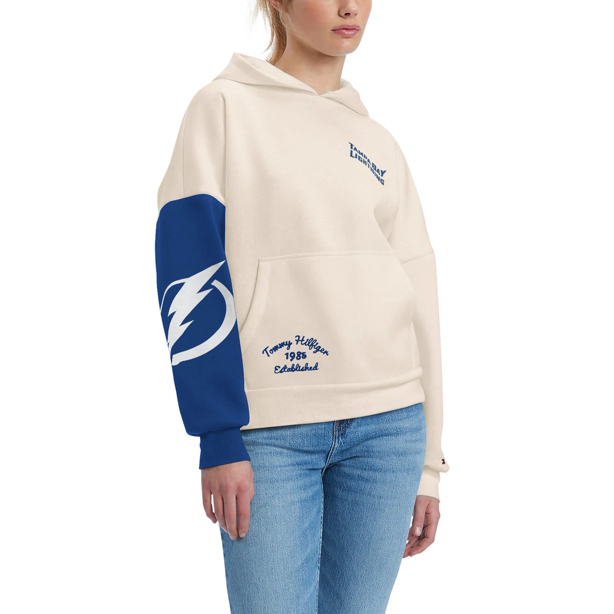 Tommy hilfiger hoodie light blue sale