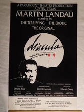 Rare Dracula Theater Window Card M.Landau Paramount Prod. Austin, TX Fresh Blood