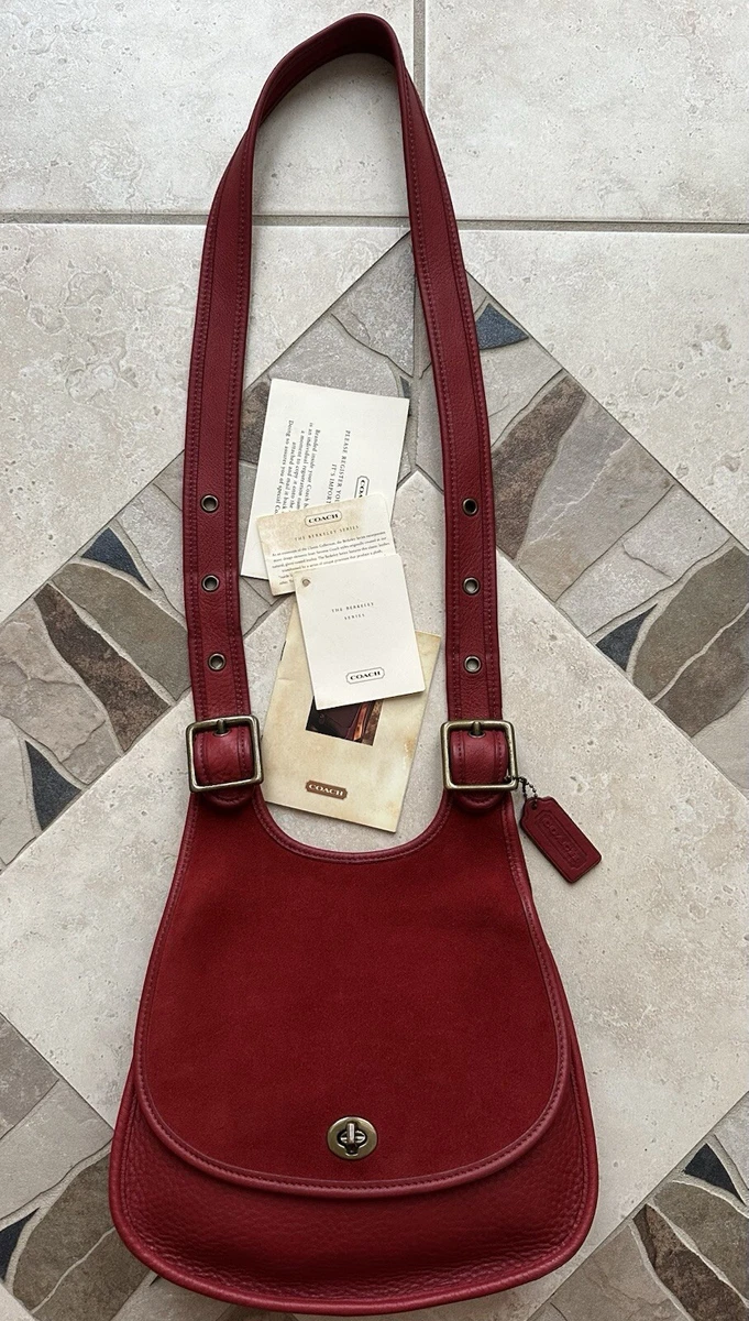 Coach Women's Suede Exterior Red Bags & Handbags for Women for