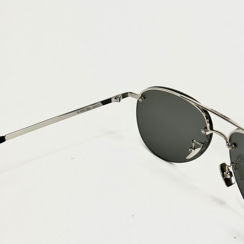 SAINT LAURENT SL 416 001 Silver Black Aviator Teardrop Sunglasses SL416 Unisex - Picture 3 of 11