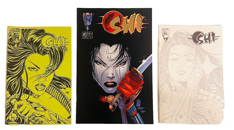 LOT OF 3 SHI #2A ASHCAN / #5 GOLD VARIANT/ #6 ASHCAN-CRUSADE TUCCI 1994 NM RARE
