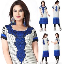 UK STOCK - Women Fashion Ethnic Lon  Kurti Tunic Kurta Top Shirt Dress 117B