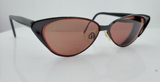 Vintage Brendel 8524 Black Oval Cat-Eyed Metal Sunglasses FRAMES ONLY