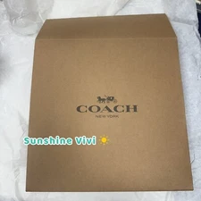 NEW Coach One Piece Gift Box Large 14 x 14 x 5 1/2 inches Coach Logo on Lids
