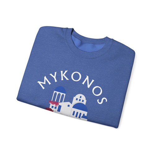 Mykonos Island Sweatshirt Unisex Heavy Blend™ Crewneck Greek Island Greece Shirt - Picture 12 of 23