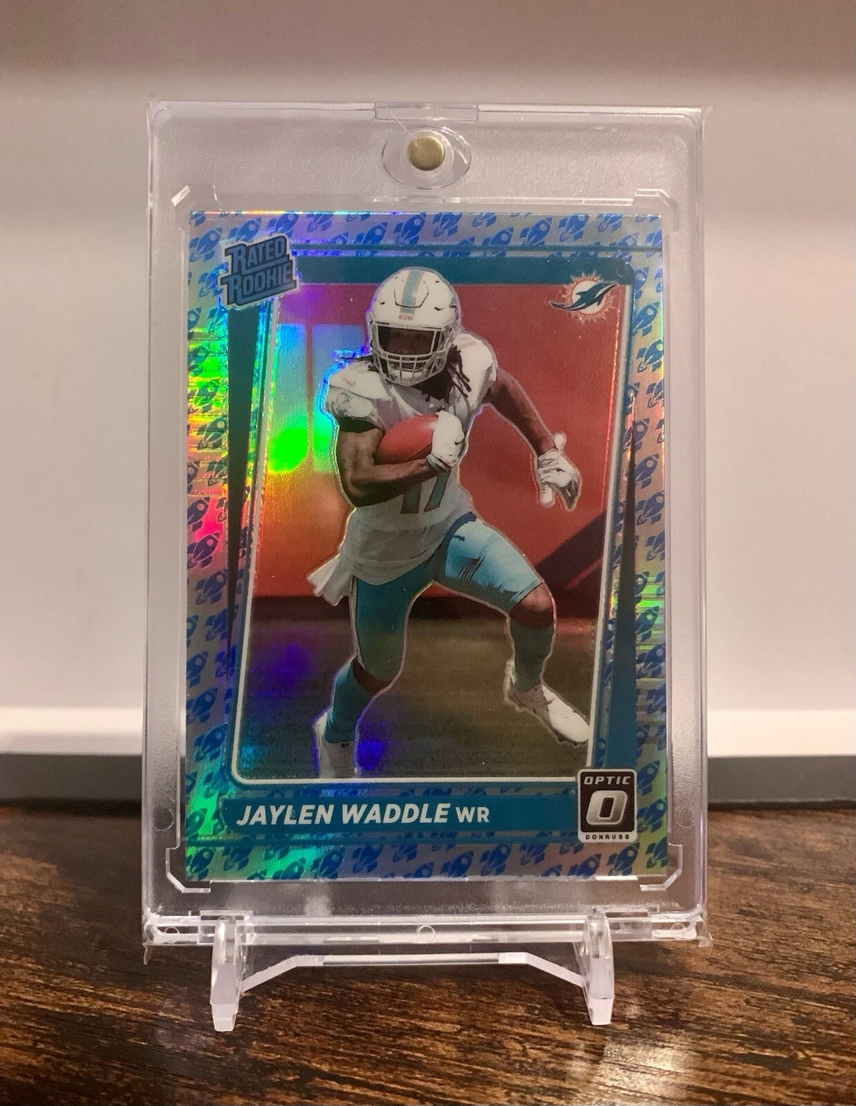 2021 Optic Rated Rookie Jaylen Waddle Rocket Ship Emoji Prizm #208 RC SSP 🚀