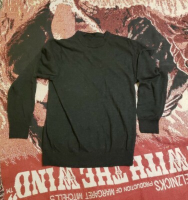 BALLY Switzerland Wool Pullover Sweater Size USA 12 women's Black 