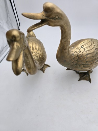 2 Large Vintage Brass Ducks Beautiful RARE - Picture 11 of 19