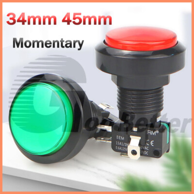 34mm 45mm Push Button Switch Momentary On Off Game Console Dashboard ...