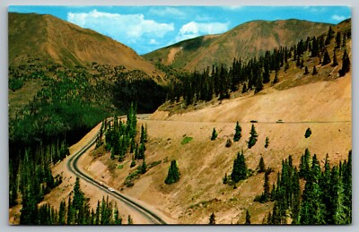 SWITCHBACK ON LOVELAND PASS U.S. HIGHWAY 6 IN COLORADO VTG POSTCARD D-1  