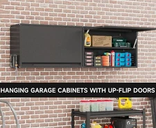 Wall Cabinet Metal Storage Cabinet with Door & Adjustable Shelf Garage Cabinet 