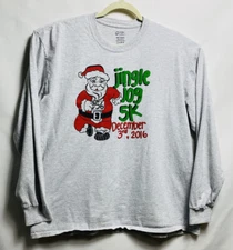 Port and company t-shirt long sleeves size XL. Santa print 