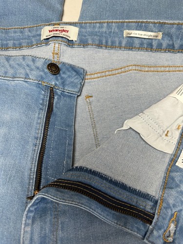 NWT Wrangler Womens Jeans 20W High Rise Straight Crop Stretch Raw Hem Boho - Picture 8 of 13