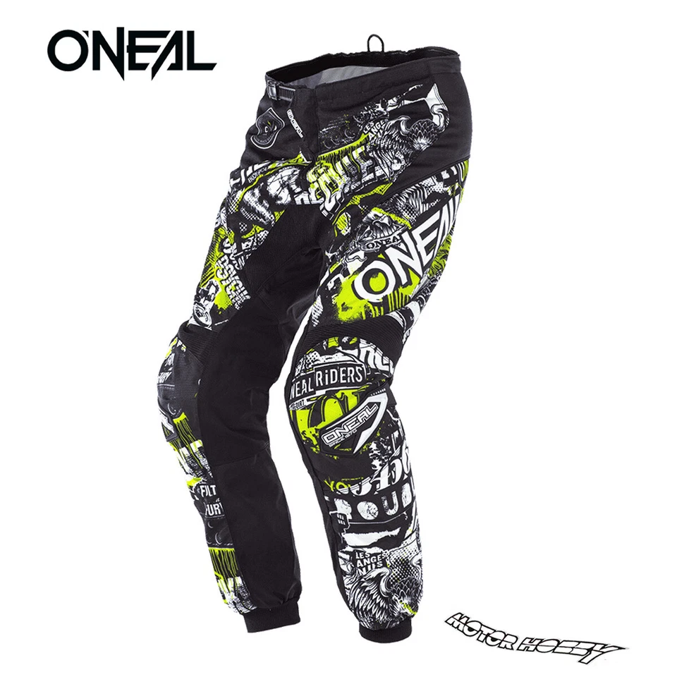 COMPLETO CROSS ENDURO O'NEAL ELEMENT ONEAL ATAQUE NEGRO NEÓN AMARILLO - Imagen 3 de 3