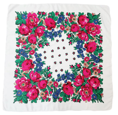Flower scarf. New Colors Traditional Floral Print, Native American Style