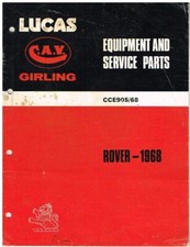 ROVER P5B P6 2000 3500 LAND ROVER 2A 2B  1968 LUCAS ELECTRICAL PARTS CATALOGUE