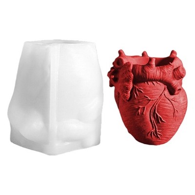 Human Heart Statue Silicone Flowerpot Mold For Cup Soap Home Decoration