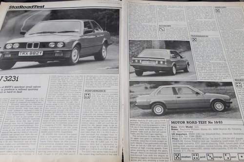 Original 1983 Motor extracted mag test (folded) BMW 323i - E30